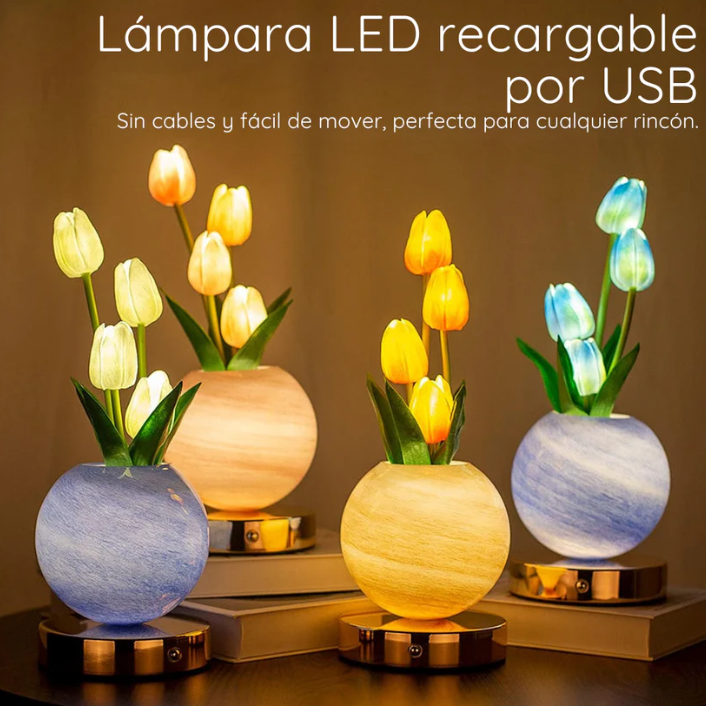 Lampara LED de Tulipanes