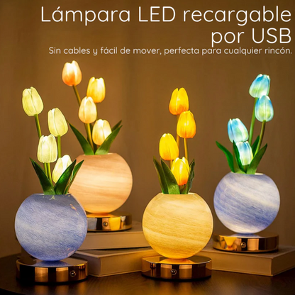 Lampara LED de Tulipanes