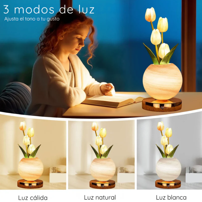Lampara LED de Tulipanes