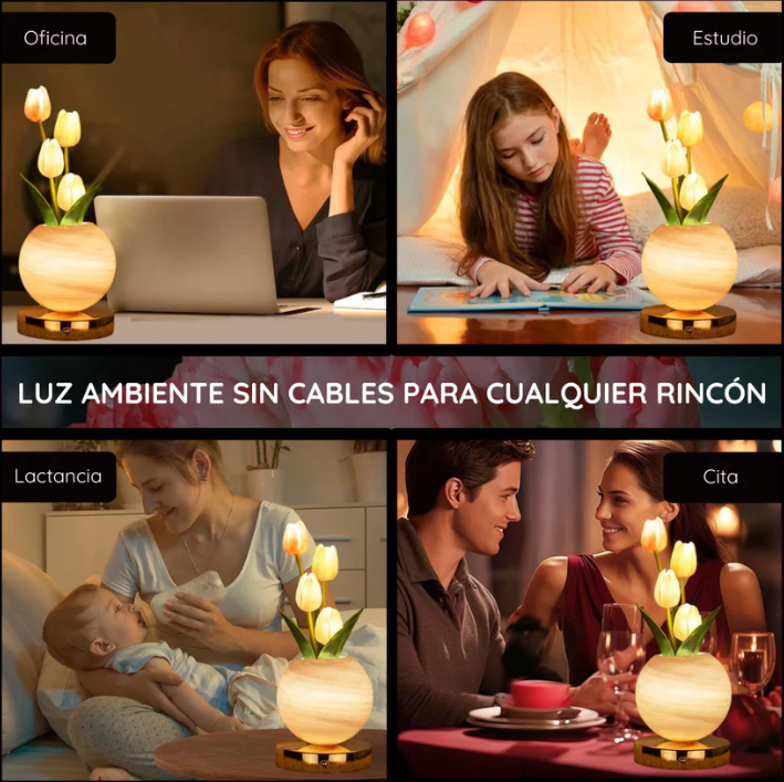Lampara LED de Tulipanes
