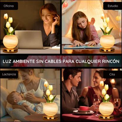 Lampara LED de Tulipanes